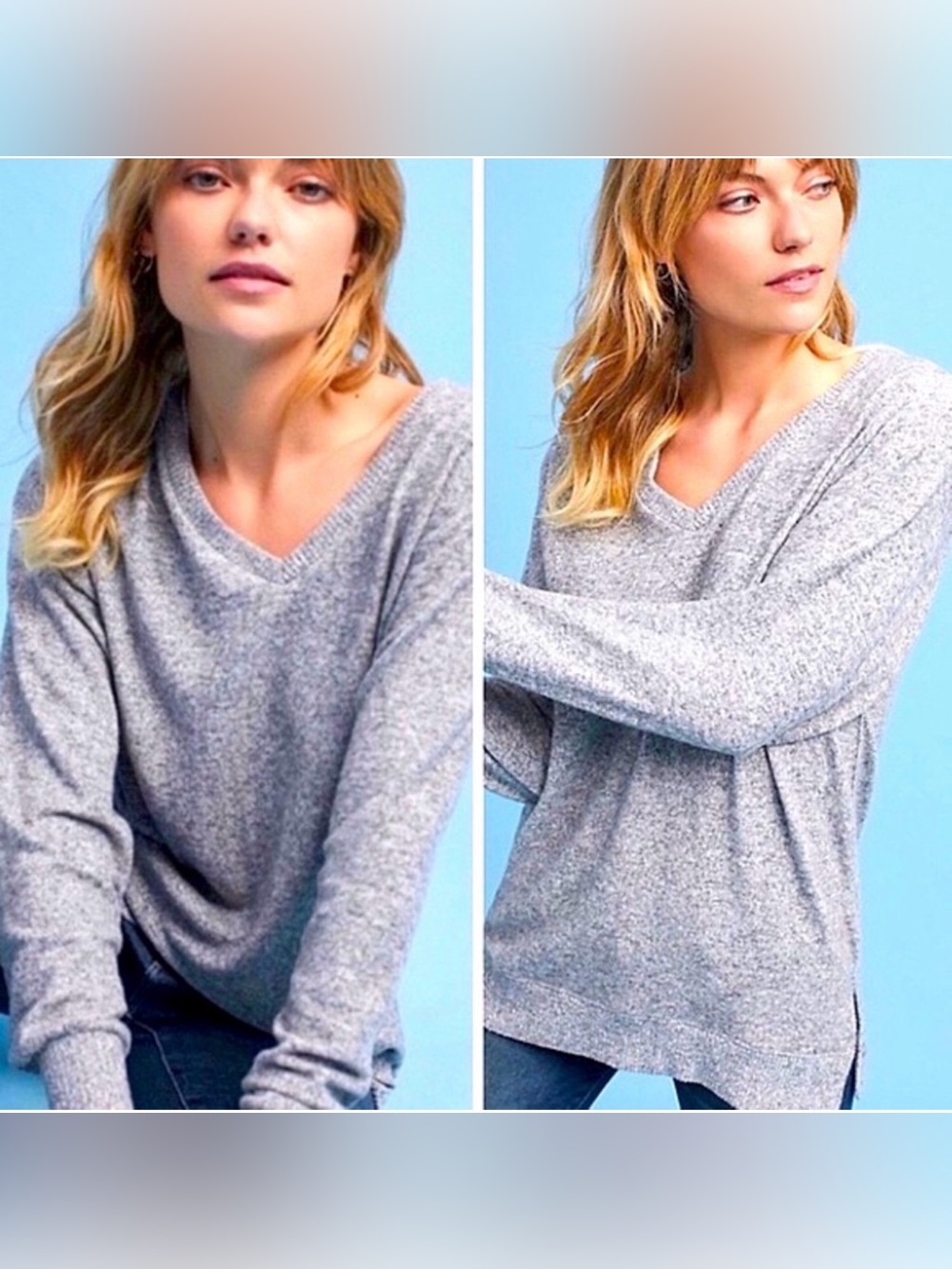 Anthropologie Saturday Sunday Gray Hacci Tunic Sweater